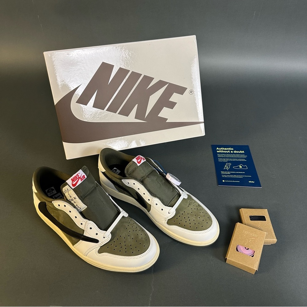 Size 11- 2024 Men's Jordan 1 Retro Low OG SP Travis Scott Med Olive DM7866-200 - Picture 2 of 11